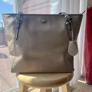 Coach Leather Handbag Purse Tote Bag Outlet Tan Beige